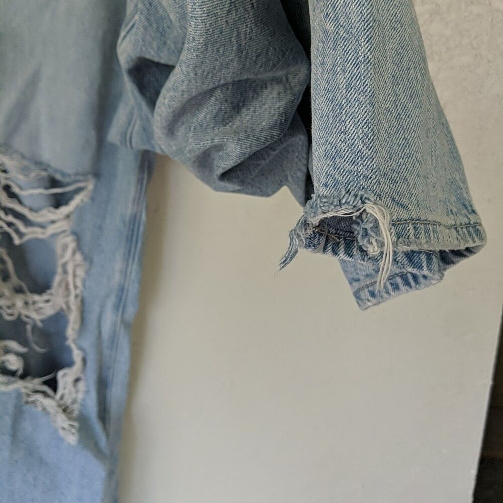 American Eagle Highest Rise 90s Boyfriend Jeans 12 Long Distressed Punk Grunge - Picture 5 of 11